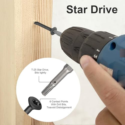 Deck Screws 2 Inch, Wood Screws #8×2", 106 Pcs Black - color: Black, size: #8×2"