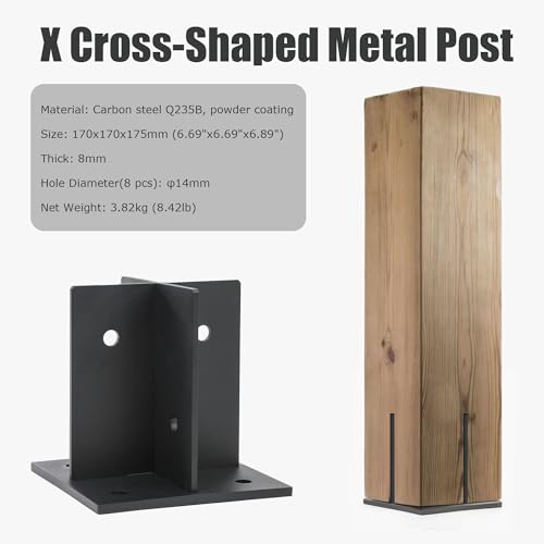Heavy Duty 6x6 Concealed Post Base for Concrete, 5/16" Thick Steel