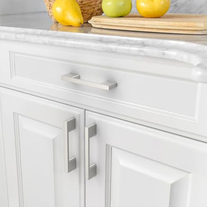 Amerdeco 10 Pack Brushed Satin Nickel Cabinet Pulls 3" - color: Brushed Satin Nickel, size: 3" hole center