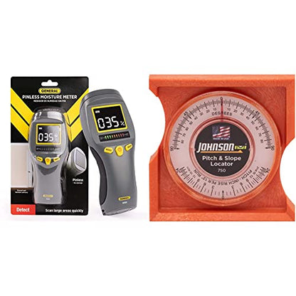 General Tools LCD Moisture Meter Bundle with Johnson Pitch & Slope Locator