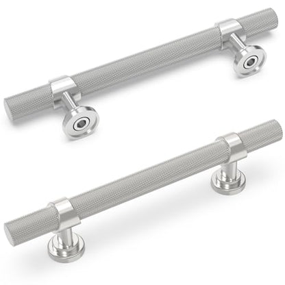 10 Pack 3-3/4 Inch Cabinet Pulls knurled Brushed Satin Nickel Kitchen Cabinet Handles Aluminum and Zinc Alloy Drawer Pulls Solid Cabinet Hardware - color: Brushed Satin Nickel, size: 3-3/4'' Hole Center(96mm)