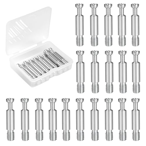 32mm Furniture Connecting Fittings, Zinc Plated Iron Threaded Dowel Screws - color: Silver, size: 32 mm