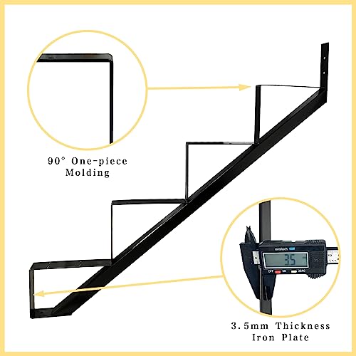 4 Step Metal Stair Step Steel Riser Stringers for 34.7" Height Deck, 2Packs - size: 4 Steps