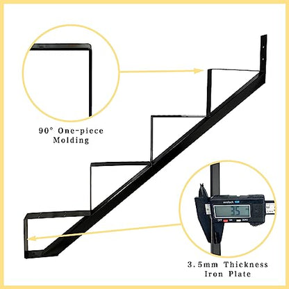 4 Step Metal Stair Step Steel Riser Stringers for 34.7" Height Deck, 2Packs - size: 4 Steps