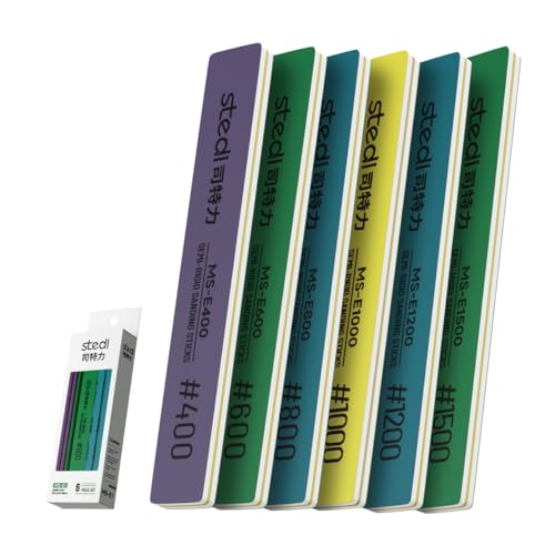 stedi Sanding Sticks, Model Hobby Making Tools,(400-1500 Grit) - style: 6PCS(#400+#600+#800+#1000+#1200+#1500)