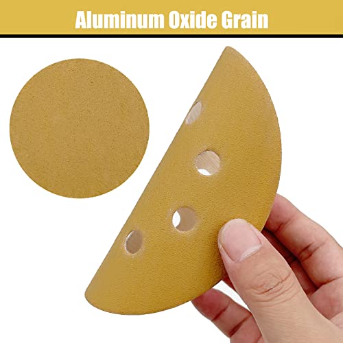 5 Inch Sanding Discs Hook and Loop, 180 Grits 8 Holes Sandpaper Round Orbital Sander Paper for Woodworking Car Boat Metal Polishing, 50pcs - style: 180 grits 50pcs