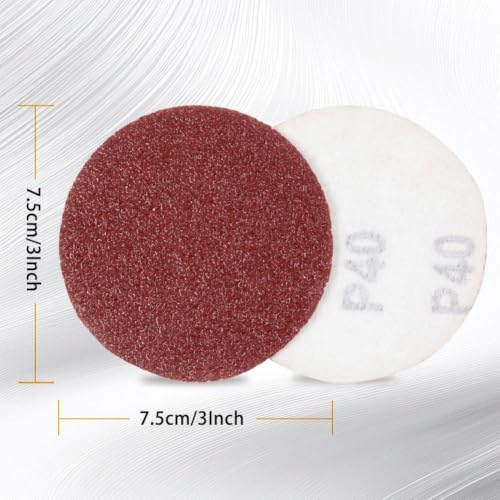 SPEEDWOX 100PCS 3" 40 Grit Sanding Discs, Hook and Loop No Hole Sandpaper - style: 40-Grit