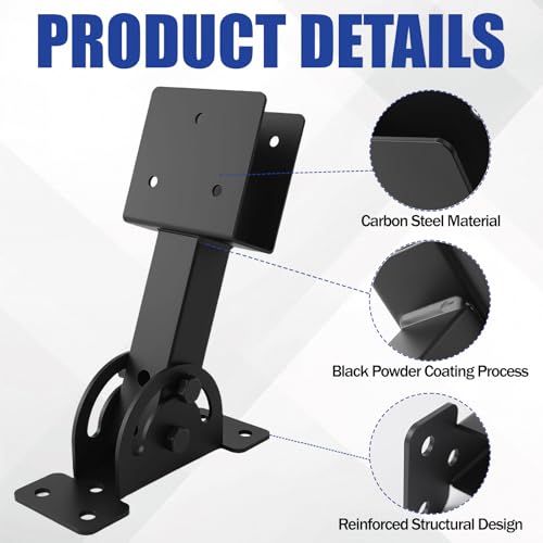 2 Pcs 2“x 4”Heavy Duty Roof Riser Brackets Kit - color: Black -2×4, size: Set 2