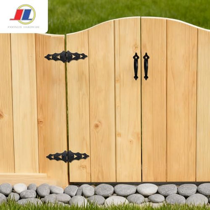 Gate Hardware Kit, Strap Hinges & Gate Latch, 2 Pack - style: Wood Gate S