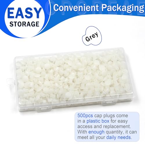500Pcs 3/16" Plastic Hole Plugs, Screw Cap Round Button Plug - color: Clear, size: 500pcs*0.19"(5mm)