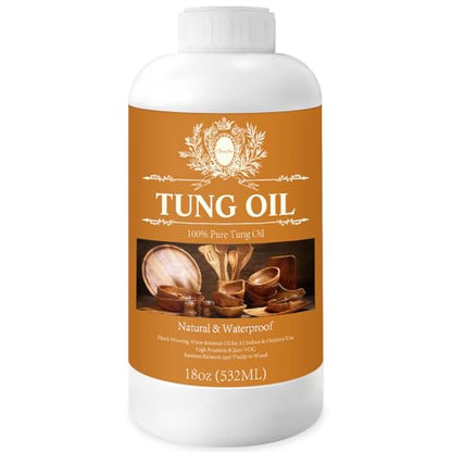 18OZ Tung Oil for Wood Food Safe, Wood Oil for Outdoor Furniture - size: 18 Ounce