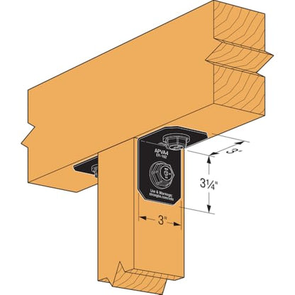 Simpson Strong-Tie APVA4 Outdoor Accents Avant Collection ZMAX, Black Powder-Coated 90° Angle for 4X (Pack of 12)