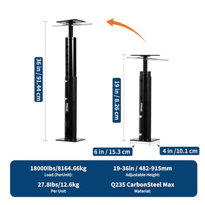 OUTLANE House Floor Jacks, 2 Pack 19"-36" Adjustable Jack Post 18000 LBS - color: Black, size: 19"-36"