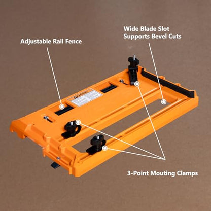 POWERTEC 72390 Circular Saw Track Plate with 36 Inch Straight Edge Clamp, Tool-Free Mounting System, Adjustable Fence for Fast and Accurate Cuts - size: 36 Inch Circular Saw Guide w/ Saw Plate