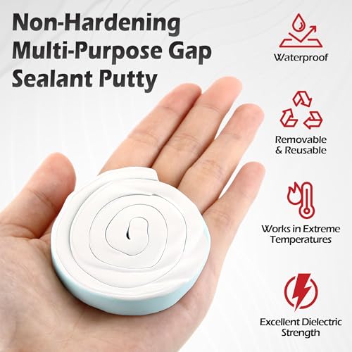 Moldable Silicone Putty Plumbers Duct Sealant Seal Clay, White, 1 Pack - color: White