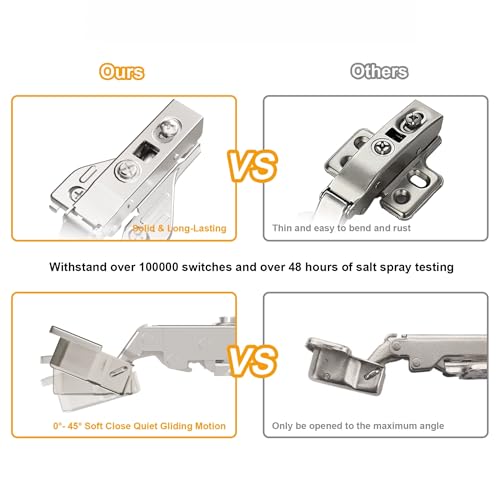 10Pcs Soft Close Face Frame Cabinet Hinges 50% Faster Install - size: 5 Pairs