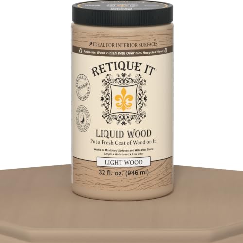 Retique It Liquid Wood - Real Wood Coating (32oz / Light) - color: 1 Light Wood, size: 32 Fl Oz (Pack of 1)