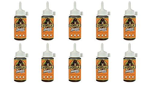 Gorilla Original Waterproof Polyurethane Glue, 4 ounce Bottle, Brown, (Pack of 10) - size: 4 Ounce