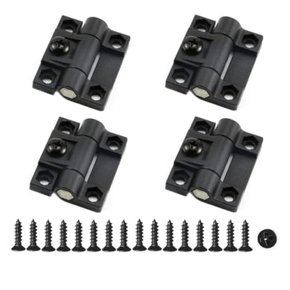 Adjustable Torque Hinge 43mmx36mm Black Plastic 4 Countersunk Holes Adjustable Position Control Hinges Door Hinges 4Pcs,Screws 16Pcs