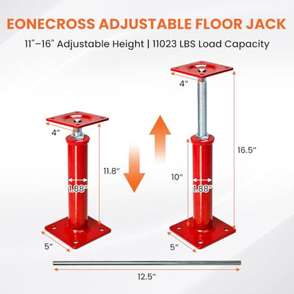 4 Pack House Floor Jacks for Leveling, 11.8-16 in Adjustable Screw Support Posts, Up to 11,023 lb Each, for Crawl Space, Floor Joists and Basement Beams - size: 11.8''-16''(4 Pack)