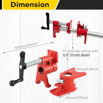 8 Pack 3/4" Wood Gluing Pipe Clamp Set, Pipe Clamps for Woodworking - style: 8Pack，3/4"