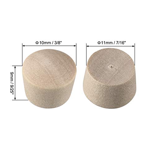 uxcell Wood Button Top Plugs 3/8 Inch Cherry Hardwood Furniture Plugs 9/25 Inch Height 50 Pcs - size: 3/8"x9/25"
