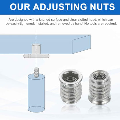 MECCANIXITY 4Pcs Threaded Inserts Nuts, M8x17mm Hex Socket Drive Nut Inserts for Wood - 304 Stainless Steel Screws Furniture Screw in Nuts Bolt Fastener Connector Wood - size: M8x17mm