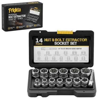 FYKIKTA14PCS Bolt Extractor Kit, 3/8" Drive Bolt & Nut Remover Set