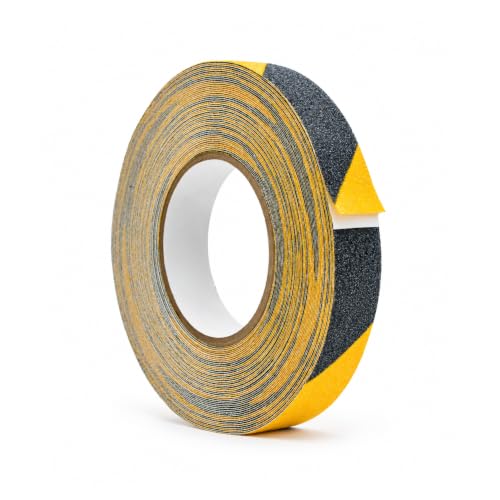 WOD Heavy Duty Anti Slip Tape Black and Yellow - 1 inch x 30 ft. Non Skid Treads Weather Proof Indoor/Outdoor Traction Tape for No Slip Stairs ASTC32 - color: Black and Yellow, size: 1 Inch (25mm)