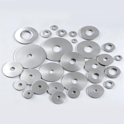 60PCS 1/8" x1" Fender Washers, 304 Stainless Steel 18-8, 1/8" ID x 1" OD Hardware Flat Washers for Screws Bolts - color: Silver, size: Fender 1/8(#6)x1"