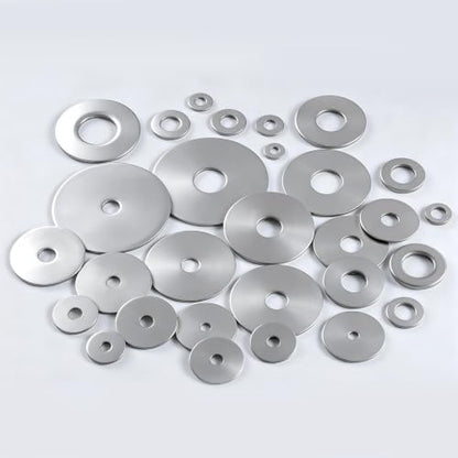 60PCS 1/8" x1" Fender Washers, 304 Stainless Steel 18-8, 1/8" ID x 1" OD Hardware Flat Washers for Screws Bolts - color: Silver, size: Fender 1/8(#6)x1"