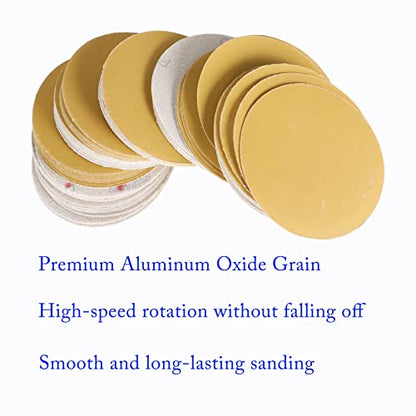 waltyotur 100Pcs Hook and Loop Sanding Discs 6 Inch NO-Hole 120-Grit Sandpaper Sanding Discs Hook and Loop Backing Sandpaper Aluminum Oxide Round for Polishing Accessories - size: 120-Grit, style: 6 Inch