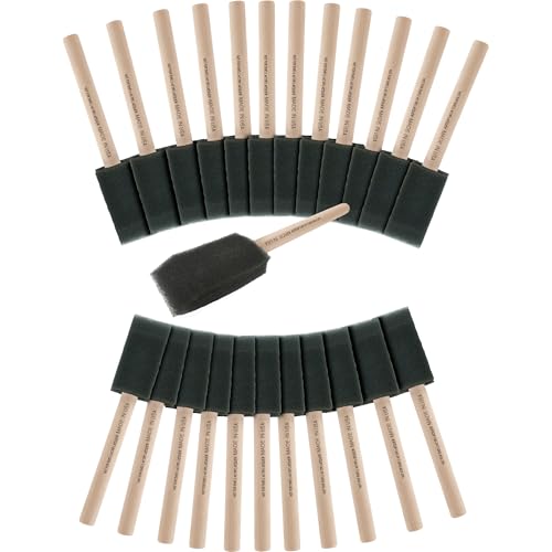 1" Foam Brush 24 Pack for Painting, Staining and Varnishing Made in the USA - size: 1"