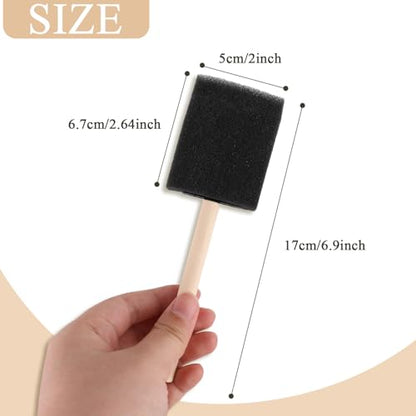 ZUFECY 30 Pack Sponge Brushes, 2 Inch Wood Handle for Painting Crafts