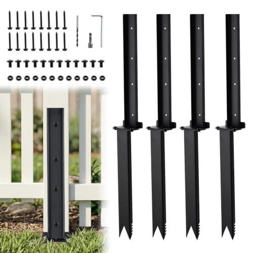 Fence Post Stabilizer Kit Quick Fix Broken Wood Yard Lawn Deck