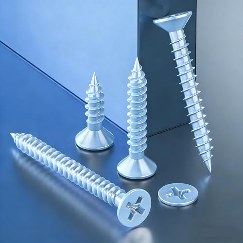 Wensilon # 4X1 (460PCS) Flat Head Galvanizing Wooden Screw # 3X25, Quick Metal self Tapping Flat Head - color: Galvanizing, size: #4x1"