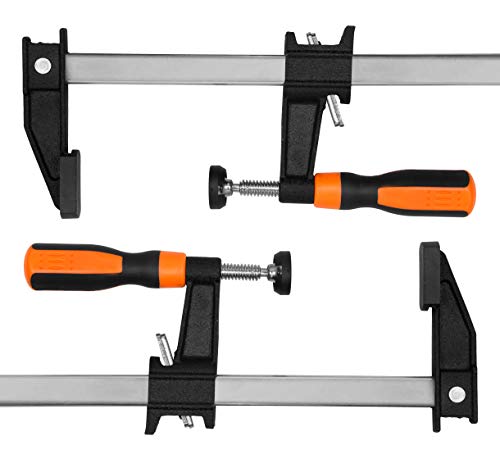 WEN JN8504 8.5-Amp Plate and Biscuit Joiner with Case and Biscuits & 10236F2 Quick-Adjust 36-Inch Steel Bar Clamps with 2.5-Inch Throat and Micro-Adjustment Handle, Two Pack , Multicolor