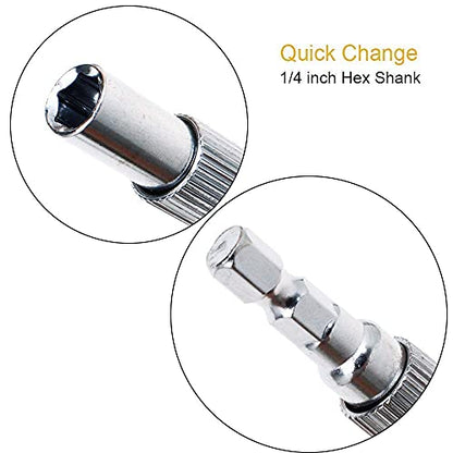 2PC Flexible Drill Bit Extension for Tight Spaces 360° Access