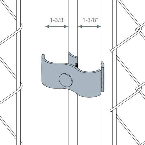 10 Set Chain Link Fence Panel Clamps 1-3/8" Dog Kennel Panel Clamp for Round Pipe Panel Frame