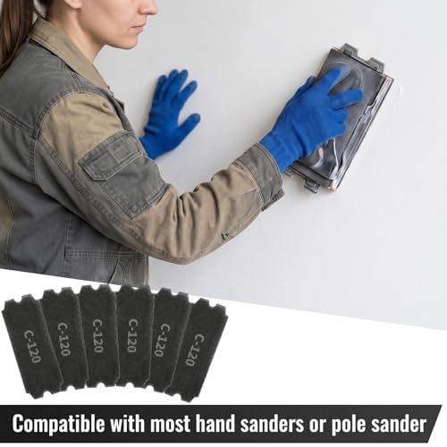 12PCS Dual-Sided Drywall Sanding Screens, 120 Grit, 4-3/16" x 11-1/4" - size: 120Grit-12pcs