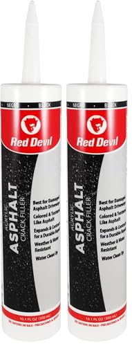 Red Devil 0637 Asphalt Crack Filler Sealant – Black Acrylic Driveway Sealer for Cracks & Joints, Forms a Water-Resistant Seal, 10.1 fl oz, Pack of 2, Made in USA - size: 2 Pack
