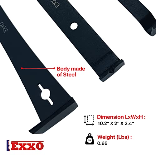 EXXO Tools Pry Bar Scraper Set - 3 Piece Pry Bar Set 5-1/2" Flat Pry bar 7-1/2" Flat Bar 9-1/2" Trim Pry Tool Scraper Tool Nail Puller Tool Tack Puller 3 Pc Utility Tool Set Trim Removal Tool