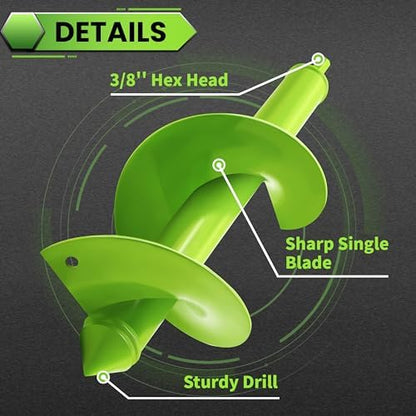 4"x12" Green Garden Auger Drill Bit for Planting, Post Hole Digger - color: Green, size: 4"x12"