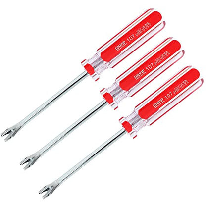 Uenhoy 3 Pcs U-Tip Tack Lifter Nail Staple Rivet Remover Tool 4" Rod - size: U-shape Elbow Head