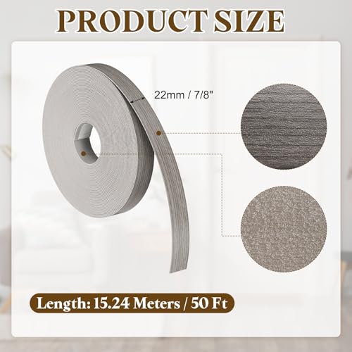 uxcell 7/8 Inchx50ft Wood Veneer Edge Banding Pre-Glued Flexible - size: 7/8 Inch x 50ft