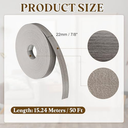 uxcell 7/8 Inchx50ft Wood Veneer Edge Banding Pre-Glued Flexible - size: 7/8 Inch x 50ft