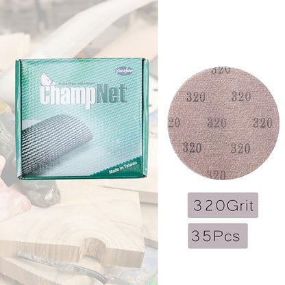 Mesh 5 inch 6 inch Sanding Discs 35PCS Hook and Loop Sanding Discs, Dust-Free, Ideal for Metal, Wood, Composites, Stock Removal, and Fine Finishing (6in, 320 Grit) - style: 6in, 320 Grit