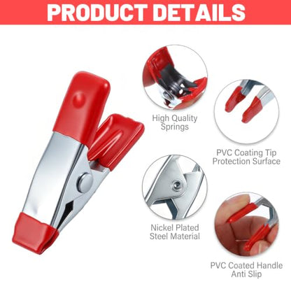 25 Pcs Small Spring Clamps, 3/4" Heavy Duty Metal Clips(Red) - color: Red