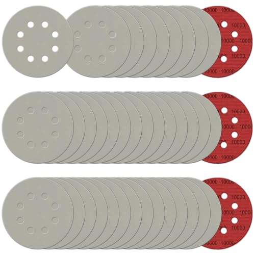 100Pcs 5 Inch Sanding Discs Hook & Loop 8-Hole Wet Dry Sandpaper 10000 Grit - style: 100Pcs 10000 Grit