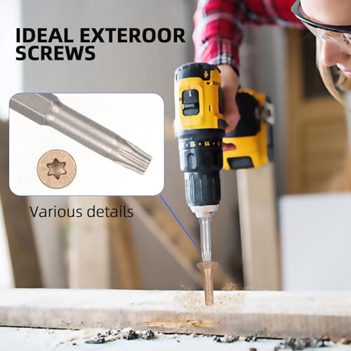 Wood Screws #10 x 3’’, T25 Star Torx Drive Flat Head Deck Screws, Brown, 58Pcs (1lb) - color: Brown, size: 10X3’’